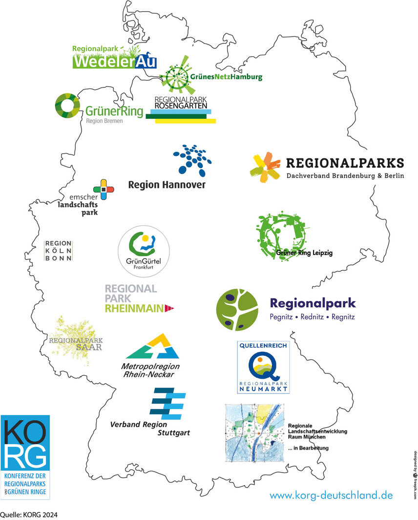 Die Mitglieder der Konferenz der Regionalparks und Grünen Ringe in Deutschland | Quelle: agl