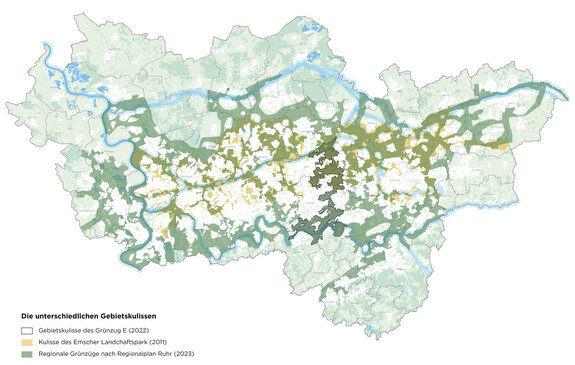 Verschneidung informeller und formeller „Grünzugkulissen” Quelle: Regionalverband Ruhr