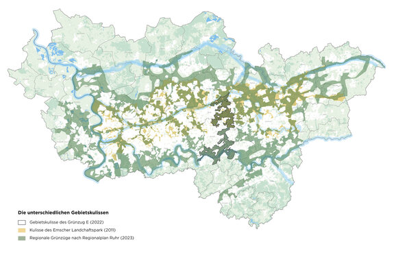 Emscher Landschaftspark und Grünzugkulisse des Regionalverbands Ruhr